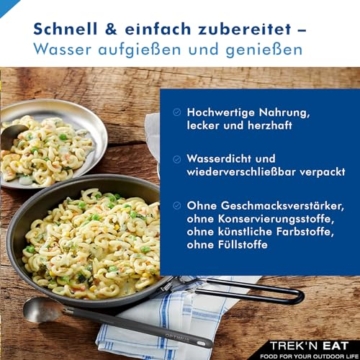 Trek’N Eat Nudeln mit buntem Gemüse PS1000+ Deine hochkalorische Outdoor-Mahlzeit (1000+ kcal) für Trekking, Expedition & Notvorrat - 5