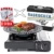 TruWare Gaskocher Set mit 8 Gaskartuschen, Grillplatte & Herdkreuz – Campingkocher mit 2,3 kW Leistung & Transportkoffer (edelstahl) - 1